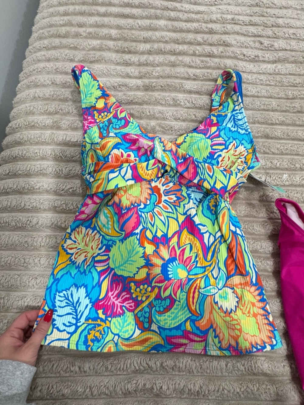 Adults Floral Tank two-Piece Swimsuit - Bright Multi